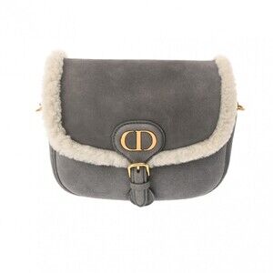DIOR Bobby Bag Gray Mouton Suede Shoulder